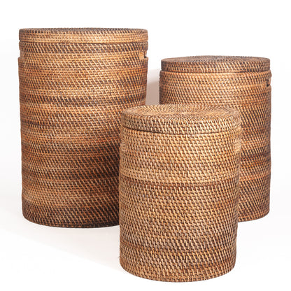 Wasmand keranjang natural burned rotan