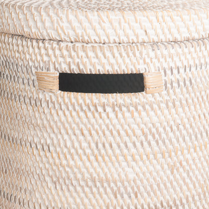 Wasmand keranjang in whitewash rotan