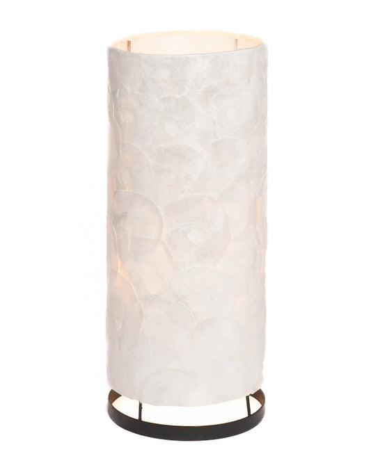 Capiz shell table lamp cylinder 40 cm natural