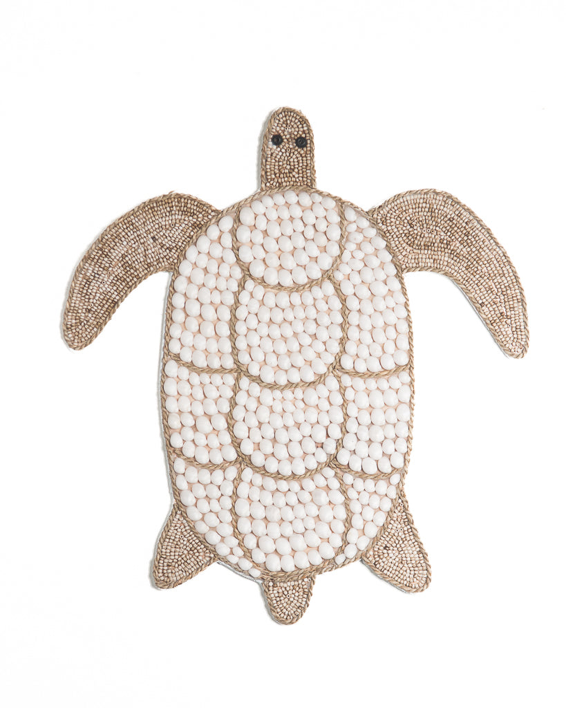 Schildpad witte schelpen/kraaltjes Medium 50cm
