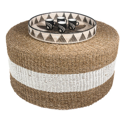 XL seagrass koffietafel/bijzetafel 100 cm diameter