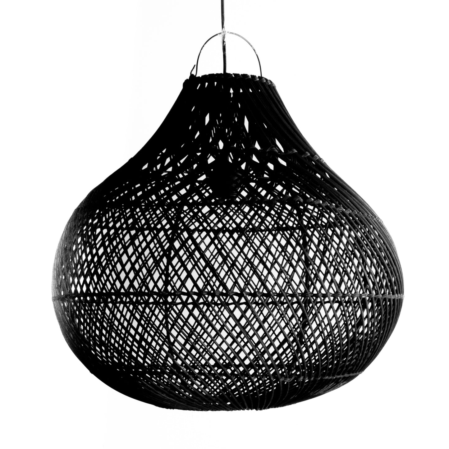 Pendant lamp Tegallalang Ø50 cm diameter Black Rattan