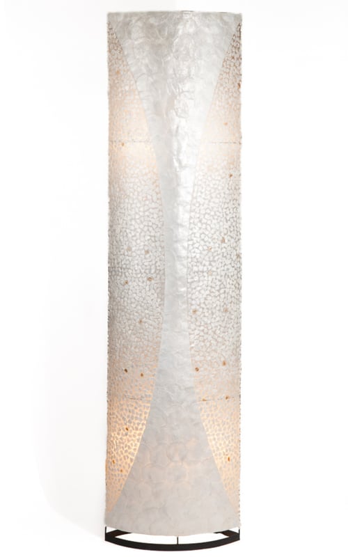 Capiz vloerlamp schelpenlamp ovaal 160cm mozaïek wit